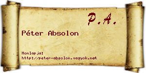 Péter Absolon névjegykártya