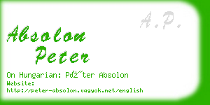 absolon peter business card